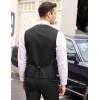 COOFANDY Men’s Layered Suit Vest Business Dress Vests Formal Wedding Waistcoat Slim Fit(Black)