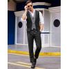 COOFANDY Men’s Layered Suit Vest Business Dress Vests Formal Wedding Waistcoat Slim Fit(Black)