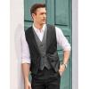 COOFANDY Men’s Layered Suit Vest Business Dress Vests Formal Wedding Waistcoat Slim Fit(Black Plaid)