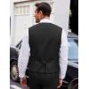 COOFANDY Men’s Layered Suit Vest Business Dress Vests Formal Wedding Waistcoat Slim Fit(Black Plaid)