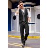COOFANDY Men’s Layered Suit Vest Business Dress Vests Formal Wedding Waistcoat Slim Fit(Black Plaid)
