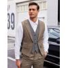 COOFANDY Men’s Layered Suit Vest Business Dress Vests Formal Wedding Waistcoat Slim Fit(Brown)