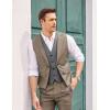 COOFANDY Men’s Layered Suit Vest Business Dress Vests Formal Wedding Waistcoat Slim Fit(Brown)