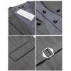 COOFANDY Men’s Layered Suit Vest Business Dress Vests Formal Wedding Waistcoat Slim Fit(Dark Gray)