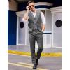 COOFANDY Men’s Layered Suit Vest Business Dress Vests Formal Wedding Waistcoat Slim Fit(Dark Gray)