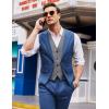 COOFANDY Men’s Layered Suit Vest Business Dress Vests Formal Wedding Waistcoat Slim Fit(Royal Blue)