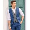 COOFANDY Men’s Layered Suit Vest Business Dress Vests Formal Wedding Waistcoat Slim Fit(Royal Blue)