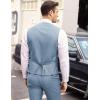 COOFANDY Men’s Layered Suit Vest Business Dress Vests Formal Wedding Waistcoat Slim Fit(Sky Blue)