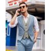 COOFANDY Men’s Layered Suit Vest Business Dress Vests Formal Wedding Waistcoat Slim Fit(Sky Blue)
