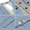 COOFANDY Men’s Layered Suit Vest Business Dress Vests Formal Wedding Waistcoat Slim Fit(Sky Blue)