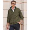 COOFANDY Mens Lightweight Bomber Jackets Stand Collar Windbreaker Softshell Jacket Zip Up Coat for Fall Outdoor(Army Green)
