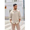 COOFANDY Mens Lightweight Button Down Shirt Jacket Casual Shacket Overshirt(Beige)