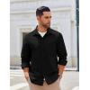 COOFANDY Mens Lightweight Button Down Shirt Jacket Casual Shacket Overshirt(Black)