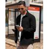 COOFANDY Mens Lightweight Button Down Shirt Jacket Casual Shacket Overshirt(Black)