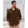 COOFANDY Mens Lightweight Button Down Shirt Jacket Casual Shacket Overshirt(Brown)