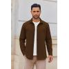 COOFANDY Mens Lightweight Button Down Shirt Jacket Casual Shacket Overshirt(Brown)
