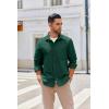 COOFANDY Mens Lightweight Button Down Shirt Jacket Casual Shacket Overshirt(Green)