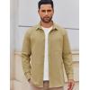 COOFANDY Mens Lightweight Button Down Shirt Jacket Casual Shacket Overshirt(Khaki)