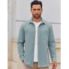 COOFANDY Mens Lightweight Button Down Shirt Jacket Casual Shacket Overshirt(Light Blue)