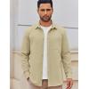 COOFANDY Mens Lightweight Button Down Shirt Jacket Casual Shacket Overshirt(Light Khaki)