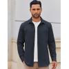 COOFANDY Mens Lightweight Button Down Shirt Jacket Casual Shacket Overshirt(Nave Blue)