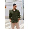 COOFANDY Mens Lightweight Button Down Shirt Jacket Casual Shacket Overshirt(Olive Green)