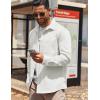 COOFANDY Mens Lightweight Button Down Shirt Jacket Casual Shacket Overshirt(White)