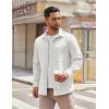 COOFANDY Mens Lightweight Button Down Shirt Jacket Casual Shacket Overshirt(White)