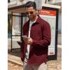 COOFANDY Mens Lightweight Button Down Shirt Jacket Casual Shacket Overshirt(Wine Red)