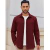 COOFANDY Mens Lightweight Button Down Shirt Jacket Casual Shacket Overshirt(Wine Red)