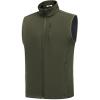 COOFANDY Mens Lightweight Softshell Vest Windproof Sleeveless Jacket Zip Up Fleece Lined Vest Outerwear for Golf Running(Army Green)