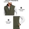 COOFANDY Mens Lightweight Softshell Vest Windproof Sleeveless Jacket Zip Up Fleece Lined Vest Outerwear for Golf Running(Army Green)