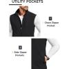 COOFANDY Mens Lightweight Softshell Vest Windproof Sleeveless Jacket Zip Up Fleece Lined Vest Outerwear for Golf Running(Black)