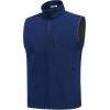 COOFANDY Mens Lightweight Softshell Vest Windproof Sleeveless Jacket Zip Up Fleece Lined Vest Outerwear for Golf Running(Dark Blue)