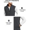 COOFANDY Mens Lightweight Softshell Vest Windproof Sleeveless Jacket Zip Up Fleece Lined Vest Outerwear for Golf Running(Dark Grey)