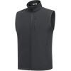 COOFANDY Mens Lightweight Softshell Vest Windproof Sleeveless Jacket Zip Up Fleece Lined Vest Outerwear for Golf Running(Dark Grey)