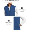 COOFANDY Mens Lightweight Softshell Vest Windproof Sleeveless Jacket Zip Up Fleece Lined Vest Outerwear for Golf Running(Navy Blue)
