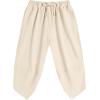 COOFANDY Men’s Linen Harem Capri Pants Lightweight Loose 3/4 Shorts Drawstring Elastic Waist Casual Beach Boho Yoga Trousers(Beige)