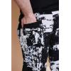 COOFANDY Men’s Linen Harem Capri Pants Lightweight Loose 3/4 Shorts Drawstring Elastic Waist Casual Beach Boho Yoga Trousers(Black White Tie-dye)