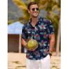 COOFANDY Men’s Linen Shirts Short Sleeve Casual Shirts Button Down Shirt for Men Beach Summer Wedding Shirt(Gesang Flower)