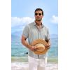 COOFANDY Men’s Linen Shirts Short Sleeve Casual Shirts Button Down Shirt for Men Beach Summer Wedding Shirt(Light Grey)