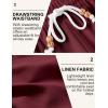 COOFANDY Mens Linen Shorts Casual Drawstring Elastic Waist Lightweight Summer Vacation Beach Shorts(Wine Red)