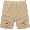 COOFANDY Men’s Linen Shorts Casual Elastic Waist Drawstring Summer Beach Shorts(1 Dark Khaki)