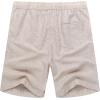 COOFANDY Men’s Linen Shorts Casual Elastic Waist Drawstring Summer Beach Shorts(1 Light Khaki)