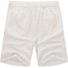 COOFANDY Men’s Linen Shorts Casual Elastic Waist Drawstring Summer Beach Shorts(1 White)