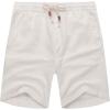 COOFANDY Men’s Linen Shorts Casual Elastic Waist Drawstring Summer Beach Shorts(1 White)
