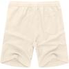 COOFANDY Men’s Linen Shorts Casual Elastic Waist Drawstring Summer Beach Shorts(Beige)
