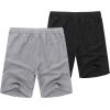 COOFANDY Men’s Linen Shorts Casual Elastic Waist Drawstring Summer Beach Shorts(Black / Light Grey)
