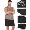 COOFANDY Men’s Linen Shorts Casual Elastic Waist Drawstring Summer Beach Shorts(Black)