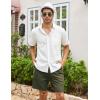 COOFANDY Men’s Linen Shorts Casual Elastic Waist Drawstring Summer Beach Shorts(Black)